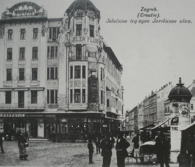 Trg bana Jelačića 1920. godine, palača Elsa fluid